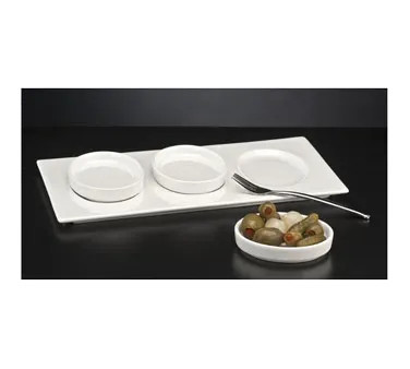 Libbey 905356916 Sauce Dish - Oval 4" x 3¼" x 3¼" Porcelain Royal Rideau 1½ oz Stackable - 36/Case
