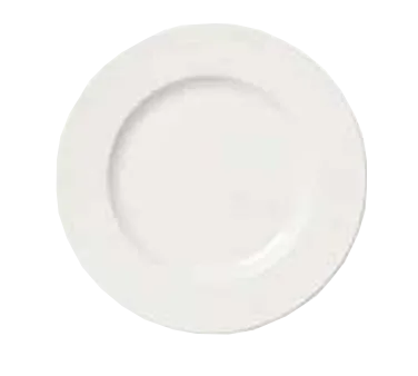Libbey 905356971 China Plate, 9‑1/8" Wide Rim, Porcelain, White Rideau, Slenda Pattern - 12/Case