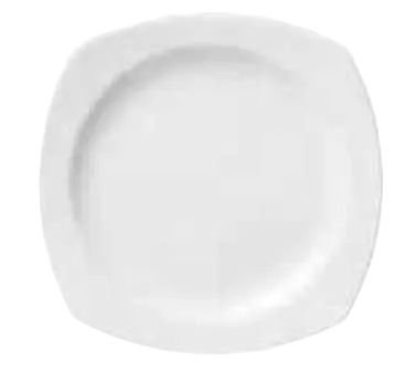 Libbey 905356978 Square China Plate, 6¼" Porcelain, White Royal Rideau™ Slenda® Pattern - 36/Case