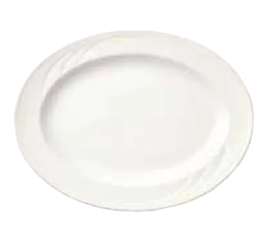 Libbey 905437884 Oval China Platter, 11½" x 8⅜" Rim, Flat Edge, Porcelain, Rideau™ Body - 12/Case