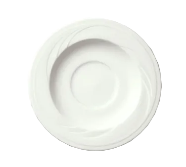 Libbey 905437886 - Porcelain Tea Saucer 5.75" Dia., 2" Well, White Rideau Pattern - 36/Case