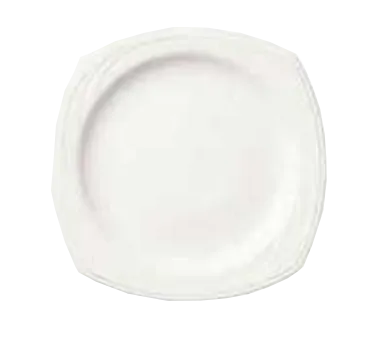 Libbey 905437895 Square China Plate, 6¼" Medium Rim, Vitrified Porcelain, White Rideau™ - 36/Case