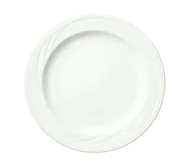 Libbey 905437983 – 8" Round Porcelain Plate, Rim, Flat Edge, Royal Rideau™ Body - 12/Case