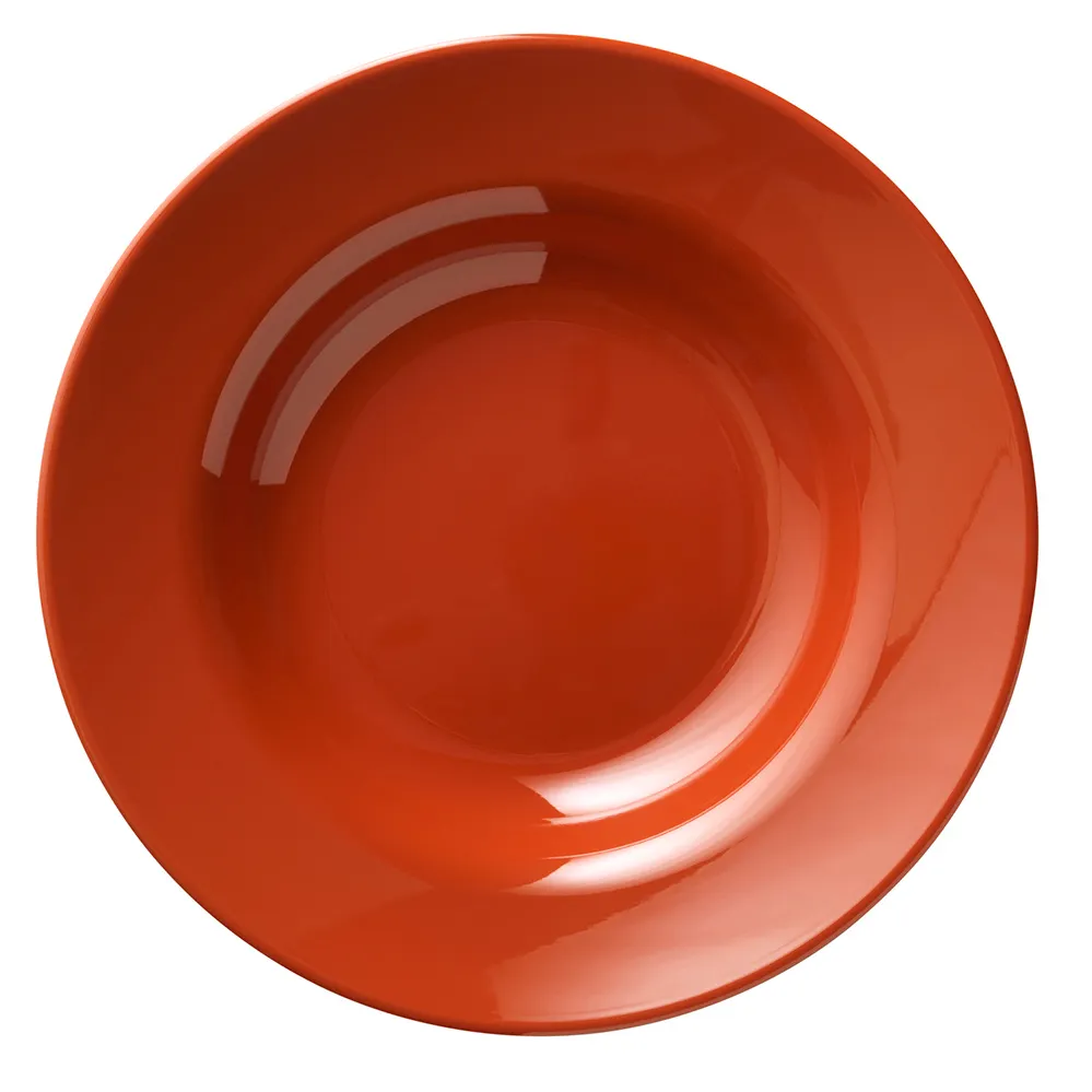 Libbey 906045377 - 21 oz Red Round Melamine Bowl, 12" Dia x 2" H, Cantina, NSF Certified - 12/Case