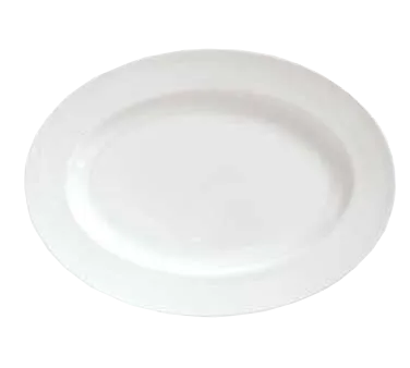 Reserve by Libbey 911190023 Oval China Platter, 10" x 7" Fully Vitrified Bone China, White - 12/Case