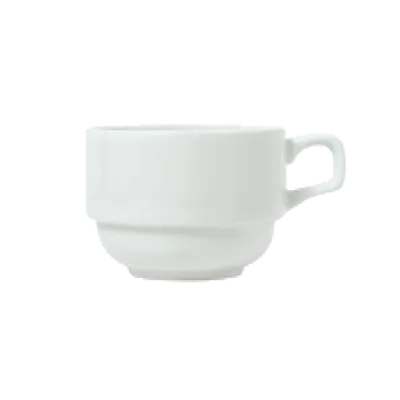 Libbey 911194016 - 8 oz White Porcelain Cup, 4½" Dia x 2½" H, Stackable - 36/Case