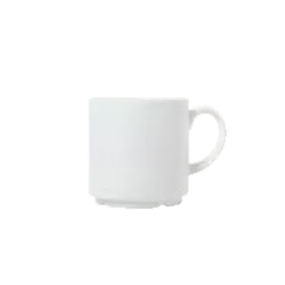 Libbey 911194044 China Mug – 10 oz Aluma White Porcelain, 4"3/8" Dia x 3"1/4" H, Stackable – 24/Case