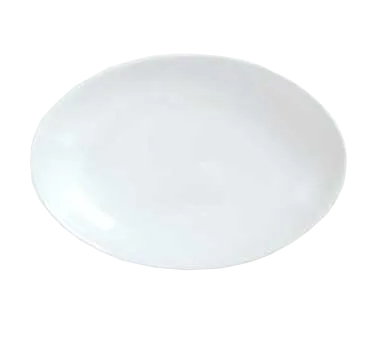 Libbey 911194407 - Oval Porcelain Platter 10" x 7", Reflections™ White Pattern, Rim - 12/Case