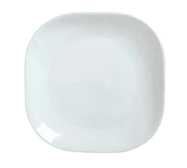 Libbey 911194422 - 10" Square Coupe Rim Plate, Porcelain, Aluma White, Reflections™ Pattern - 12/Case
