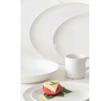 Libbey 911194441 - 23oz Porcelain Au Gratin Dish, 10" x 8½" x 1⅝", Round, Polished Foot - 12/Case