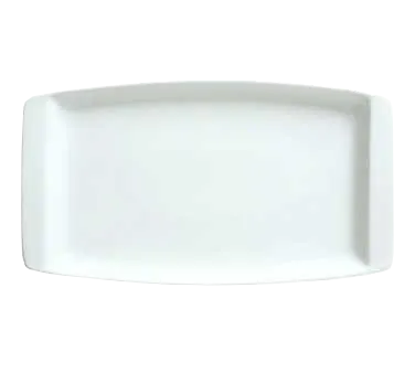 Libbey 911194491 - Rectangular China Tray 13.25" x 7.5" Aluma White Porcelain Handles - 12/Case