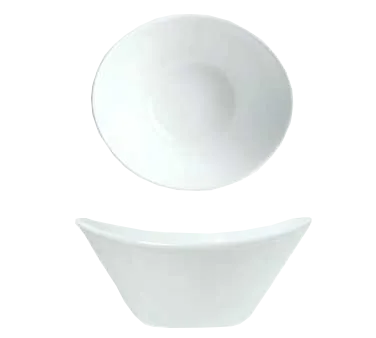 Libbey 911194601 Oval Bowl, 7 Oz (5" x 4½" x 2⅜") Porcelain Aluma White Polished Foot - 36/Case