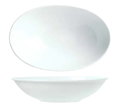 Libbey 911194603 Bowl 23 oz Oval Porcelain, 8" x 5-3/8" x 2-1/2", Aluma White Foot – 12/Case
