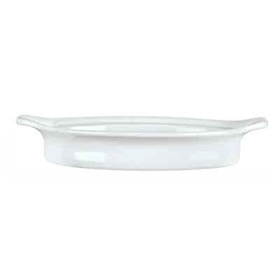 Libbey 911194803 Rarebit Dish, 5 oz, 7½" x 4½" x 1⅝" Oval Porcelain, Aluma White™ Finish - 24/Case