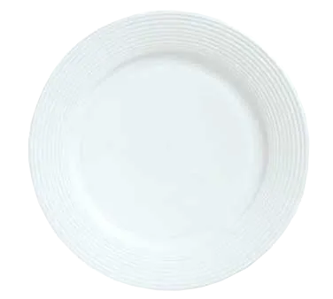Reserve by Libbey 911196002 – 10.875" Round Porcelain Plate, Medium Rim, Foot, Vitrified, 12/Case