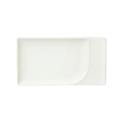 Schonwald 9132136 - Rectangular 14" Porcelain China Platter, White, Microwave & Dishwasher Safe - 6/Case