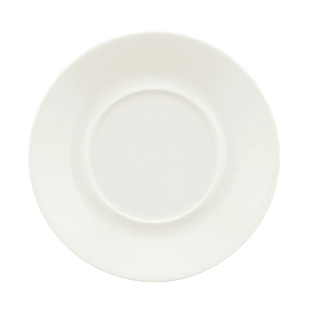 Schonwald 9136925 Round Porcelain Saucer 5.5"-5.99" Dia, 2-15/16" Well, White Fine Dining - 12/Case