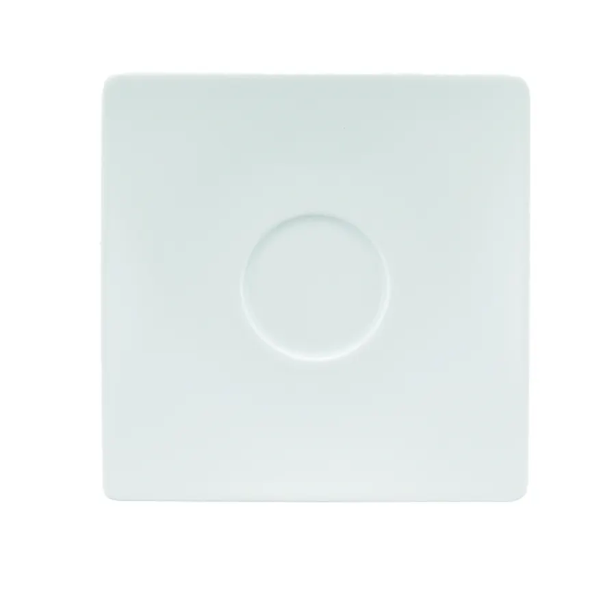 Schonwald 9137010 Porcelain Saucer, 4.75" x 4.75" with 1.16" Well, Microwave Safe - 12/Case