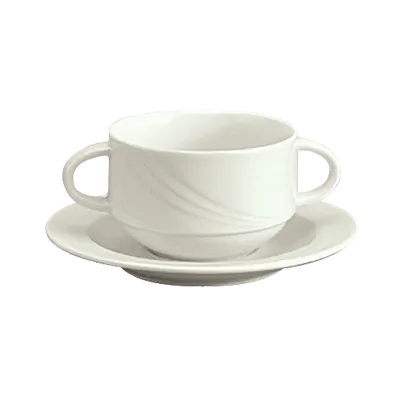 Schonwald 9182730 - Donna Pattern China Soup Cup, 9.5 Oz (2-3/8" H), Porcelain, White -12/Case