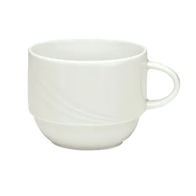 Schonwald 9185125 Cup, 8-1/2 oz (2-1/16" Foot), Stackable Porcelain, Continental White™ - 12/Case