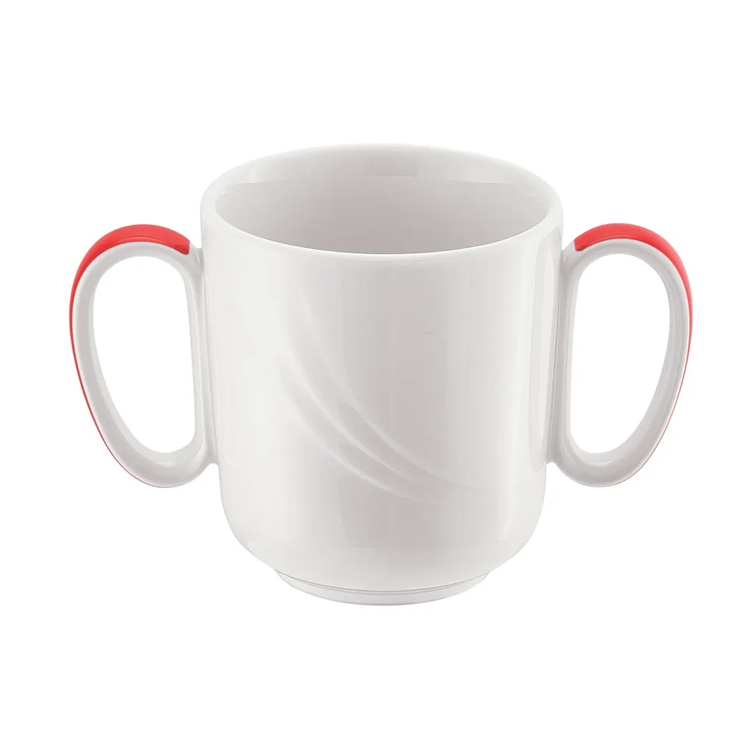 Schonwald 9185631-62931 - 10.5 oz Mug, 3-3/8" H x 3-1/4" W x 2-1/8" D, Red Band, Porcelain - 6/Case