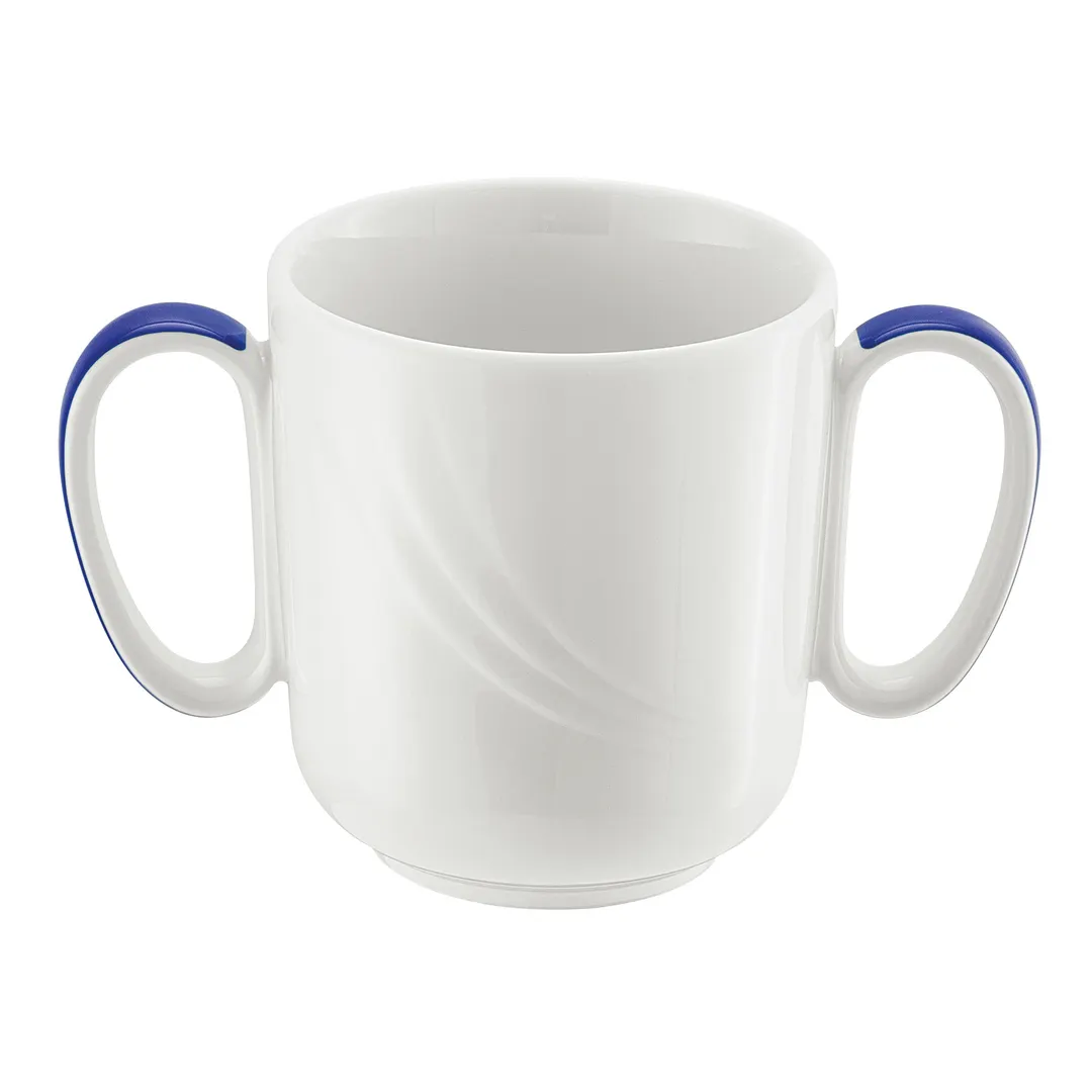 Schonwald 9185631-62971 China Mug, 10.5 oz, Porcelain, White with Dark Blue Band - 6/Case