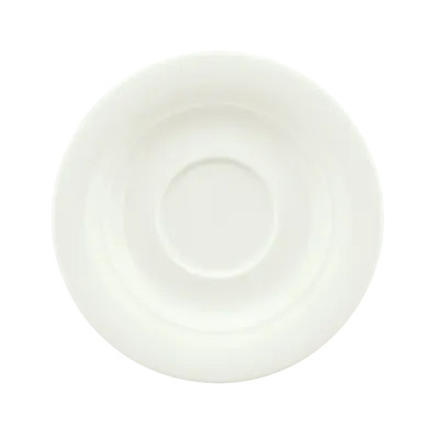 Schonwald 9196918 - Round Porcelain Saucer, 6¼" Dia with 2⅛" Well, White™ Body, Avanti Gusto, 12/Case