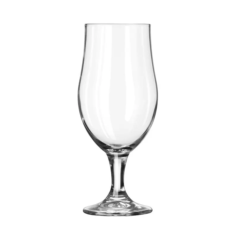 Libbey 920284 Munique Beer Glass, 16-1/2 oz Tulip, Clear, D.T.E., 7-7/8" H x 3-3/8" D, 12/Case