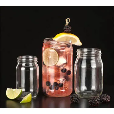 Libbey 92103 Mason Jar Glass - 16 oz Drinking Jar, 5¼" H x 2⅝" T x 2½" B x 3⅛" D - 12/Case