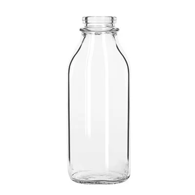 Libbey 92129 Milk Bottle – 33.5 oz (991 ml) Square Glass, BPA‑Free, Non‑Tempered, 8½" Height-24/Case