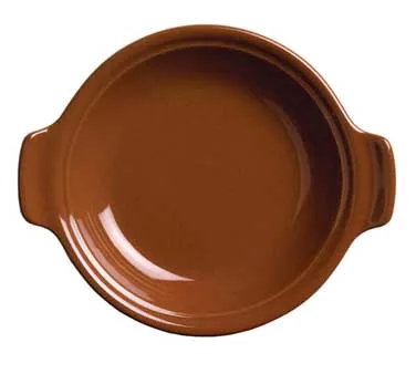 Libbey 922229800 - Round Baking Dish, 11-20 oz, 8.75"x7.25"x1.5", Brown Ceramic, Vitrified - 12/Case