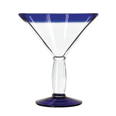 Libbey 92306 Cocktail Glass – 15 oz Stem, Cobalt Blue Rim & Foot, Dishwasher Safe - 12/Case