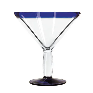 Libbey 92307 - Cocktail Glass, 24 oz Stem, Cobalt Blue Rim, 7‑5/8" H x 6‑1/2" T - 12/Case
