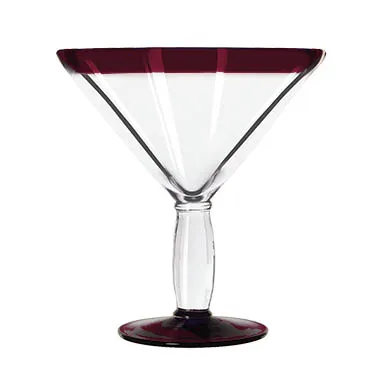 Libbey 92307R Cocktail Glass – 24 oz Red‑Rim Stem, Hand‑Blown Aruba, 7 5/8" H x 6 1/2" T- 12/Case