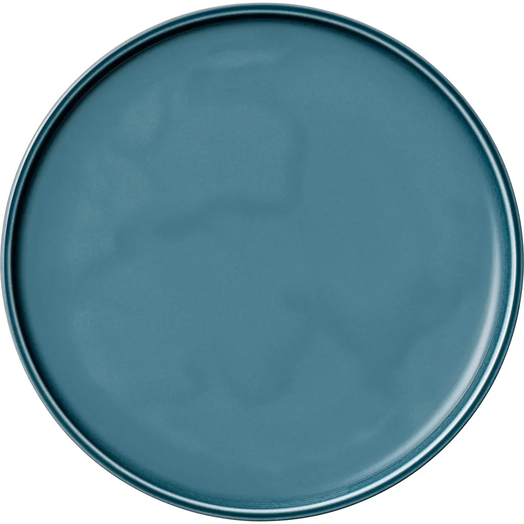 Playground 9251226E - 10¼" Round Porcelain Plate, Coupe Rim, Petrol Blue, Dishwasher Safe - 6/Case