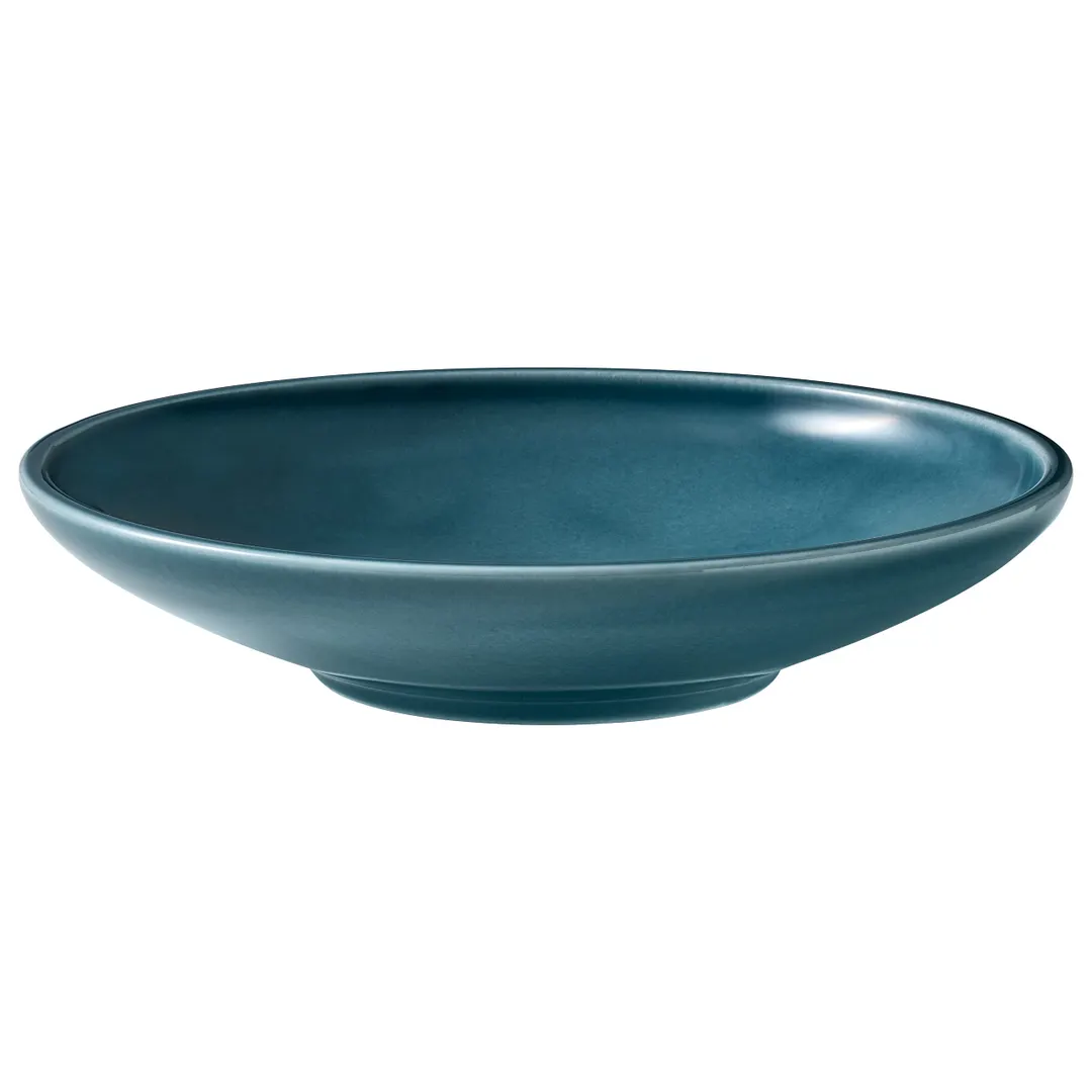 Playground 9251321E China Plate – 8¼" Round Coupe Rim, 23.7 oz Porcelain, Petrol Blue - 6/Case