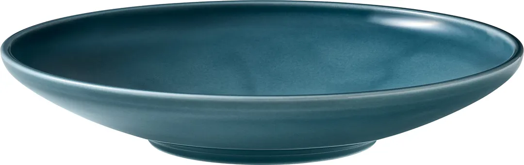 Playground 9251328E - 11" Round Coupe Porcelain Bowl, 50 oz, Petrol Blue, Dishwasher Safe - 6/Case