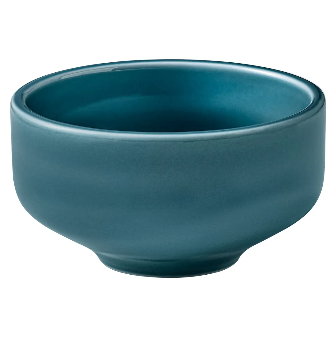Playground 9255433E - Round 4" Porcelain Bowl, 11.9oz Petrol Blue, Dishwasher Safe - 12/Case