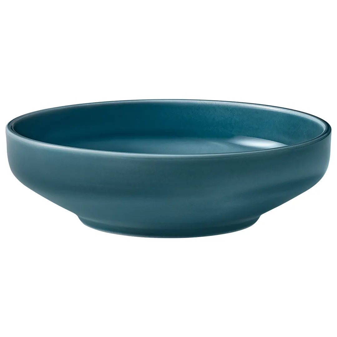 Playground 9256619E - Round Porcelain Bowl, 7½" Dia x 2½" H, 33 oz, Petrol Blue - 3/Case