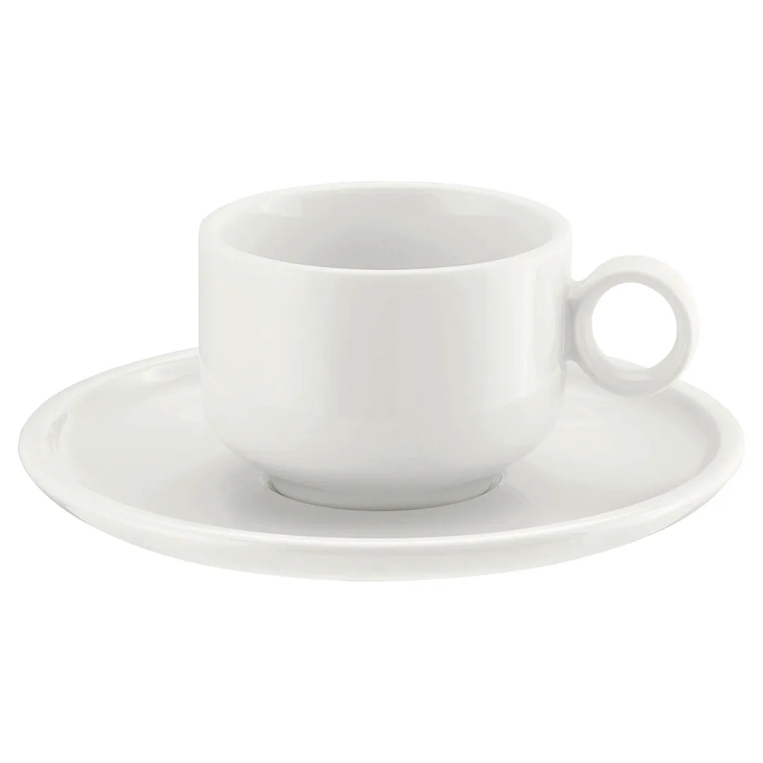 Schonwald 9256920 - Round Porcelain Saucer 6.5" Dia x 0.75" H, White™ Finish, Microwave Safe - 12/Case