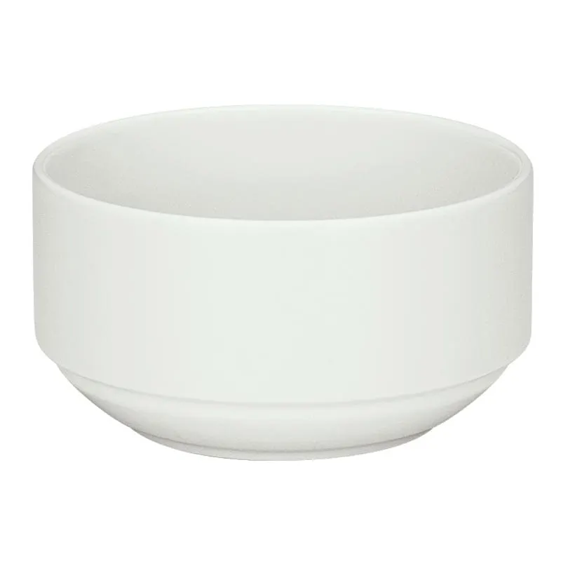 Schonwald 9302928 Bouillon Cups, 9‑Ounce Porcelain, Continental White™ Pattern, Stackable - 12/Case