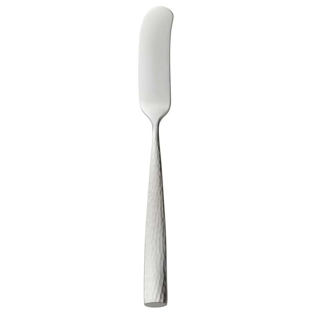 Libbey 931-053 Butter Spreader, 6‑3/4" Hammered Finish, 18/8 Stainless Steel, 8 mm - 12/Case