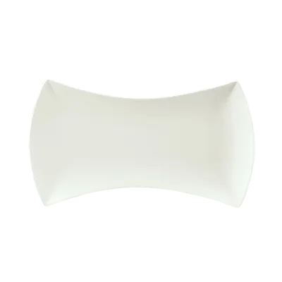 Schonwald 9322632 China Tray – 12½" x 7" Free‑Form Porcelain Bowtie, White™ Event Pattern - 6/Case