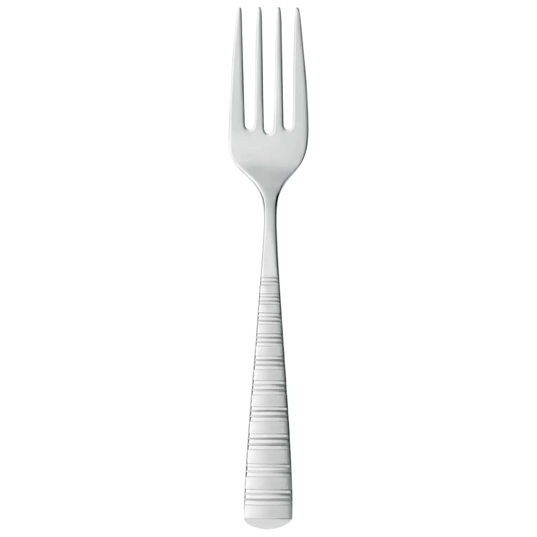 Libbey 938-038 Salad Fork, 7" Banded Handles, 18/10 Stainless Steel, Mirror Finish - 12/Case