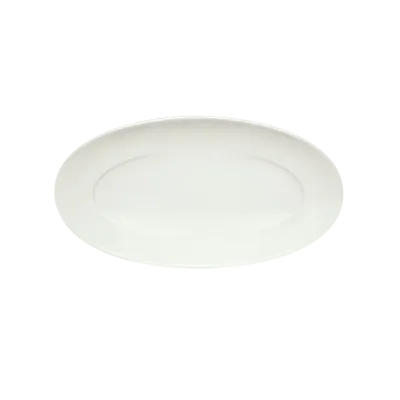 Schonwald 9392233 Oval China Platter, 13" x 6-7/8" Porcelain, White™ Grace Pattern - 6/Case