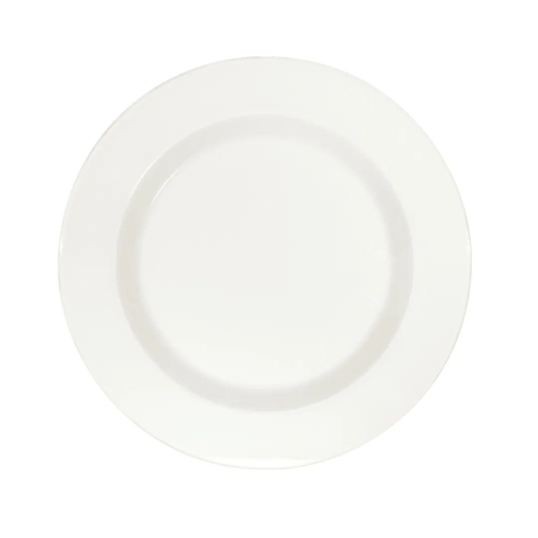 Schonwald 9400016 - 6.5" Round China Plate, Fully Vitrified Porcelain, Continental White Pattern - 12/Case