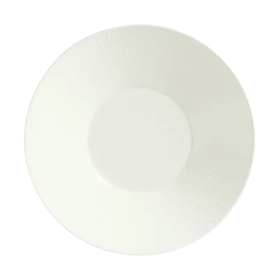 Schonwald 9401328-62987 China Plate, 11" Round Wide Rim, Vitrified Porcelain, White™ Body, - 6/Case