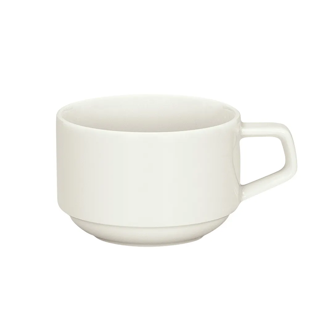 Schonwald 9405225 Connect China Cup, 8.25 oz Stackable Porcelain, Continental White™ Finish - 12/Case