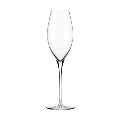 Libbey 9432 Flute Wine Glass, 8‑3/4 oz (9½" H), Tempered Glass Stem with Flat Foot – 12/Case
