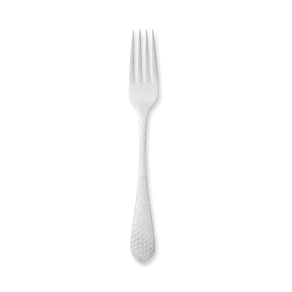 Reserve By Libbey 949027 Dinner Fork – 7‑7/8" Hammered Mirror Finish 18/10 Stainless Steel - 12/Case